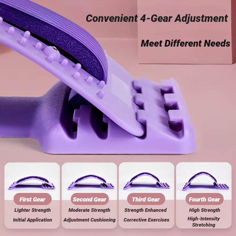 Back Stretcher Multi-Level Adjustable Massager Waist Neck Fitness Lumbar Cervical Spine Support Soothing Device Stretching Yoga