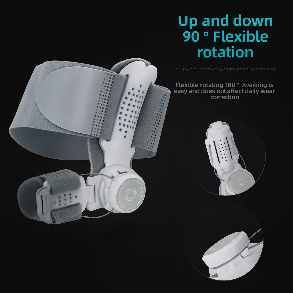 Orthopedic Toe Straightener – Unisex Bunion Corrector with Adjustable Anti-Slip Heel Strap & Rotatable Toe Separator