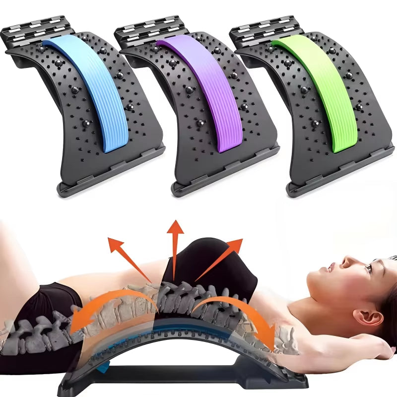 Back Stretcher Multi-Level Adjustable Massager Waist Neck Fitness Lumbar Cervical Spine Support Soothing Device Stretching Yoga