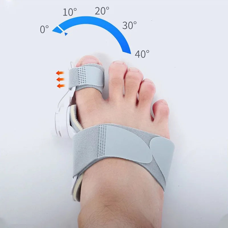 Bunion Corrector Unisex Big Toe Orthopedic Toe Straightener Anti-Slip Heel Strap for Left & Right Feet Rotatable Toe Separator