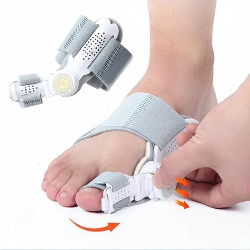 Bunion Corrector Unisex Big Toe Orthopedic Toe Straightener Anti-Slip Heel Strap for Left & Right Feet Rotatable Toe Separator